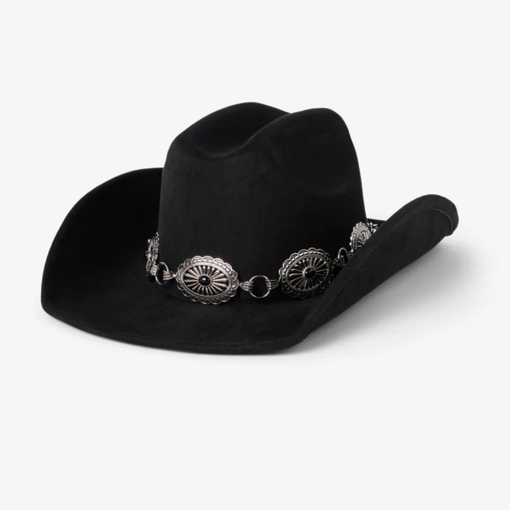 NWT Ayure (shopAyure.com) Del Rey Black embellished cowboy hat